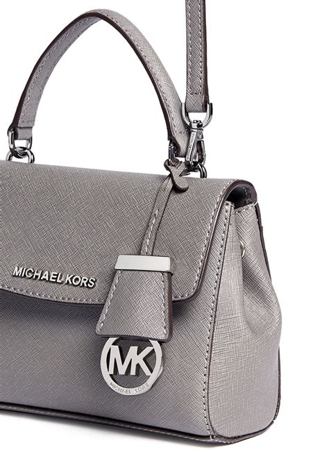 michael michael kors polished leather crossbody|Michael Kors Crossbody gray.